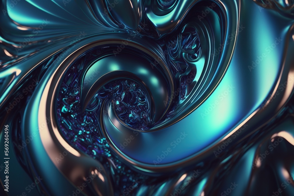  an abstract blue and gold background with a spiral design in the middle of the image, with a black background and a blue background with a black center.  generative ai