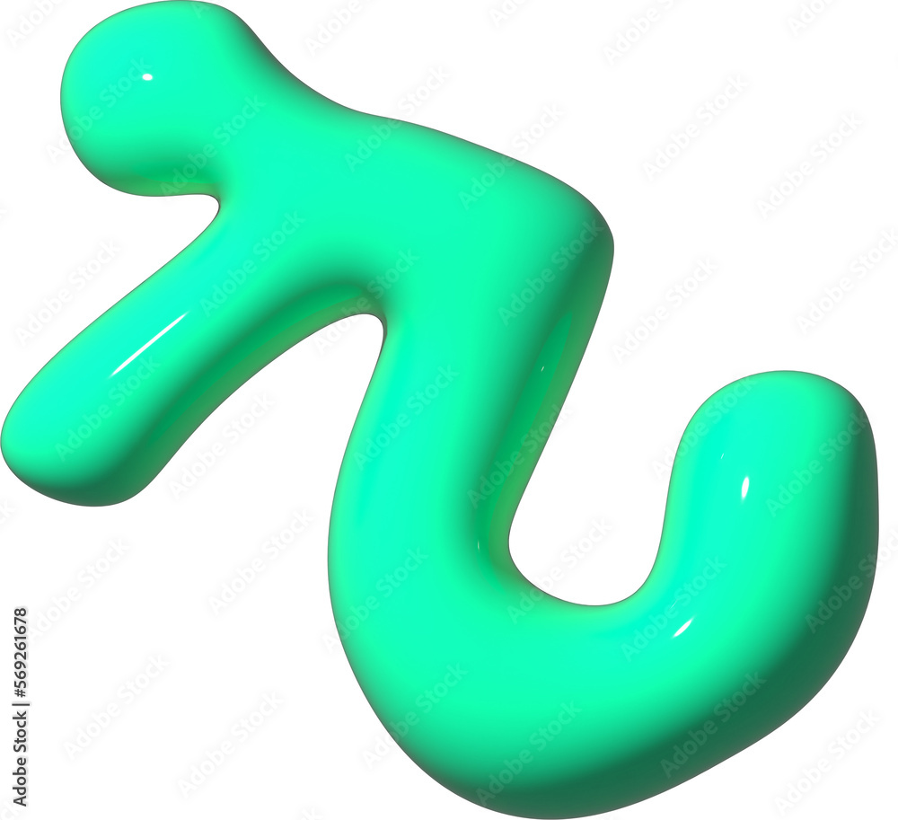 Turquoise 3D inflated letter r Turquoise 3D inflated letter r