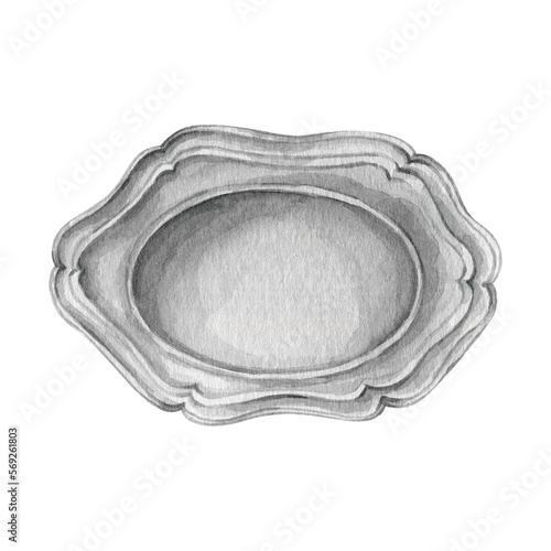 Watercolour metal tray hand drawn illustrations