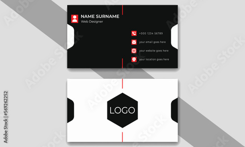 Modern futuristic creative and clean business card template,vector illustration name card template layout in rectangle size Creative layout corporate identity. photo