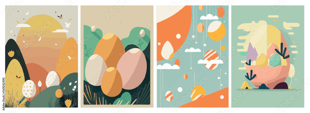 Set of Easter backgrounds text. Images with space for text. Set of Easter backgrounds text. Images with space for text.
