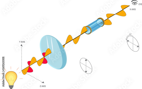 Obraz na plátně Optically active substances rotate the plane of polarized light, demonstrating t