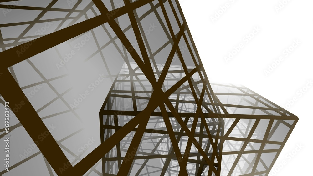 Fototapeta premium Abstract geometric shape digital 3d background