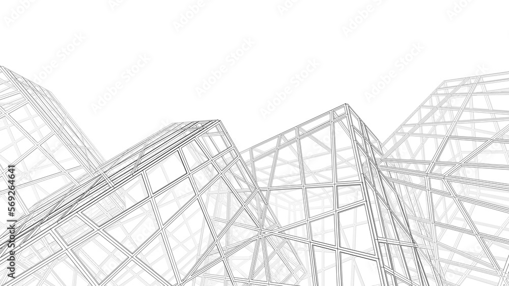 Abstract geometric structure on white background Abstract geometric structure on white background