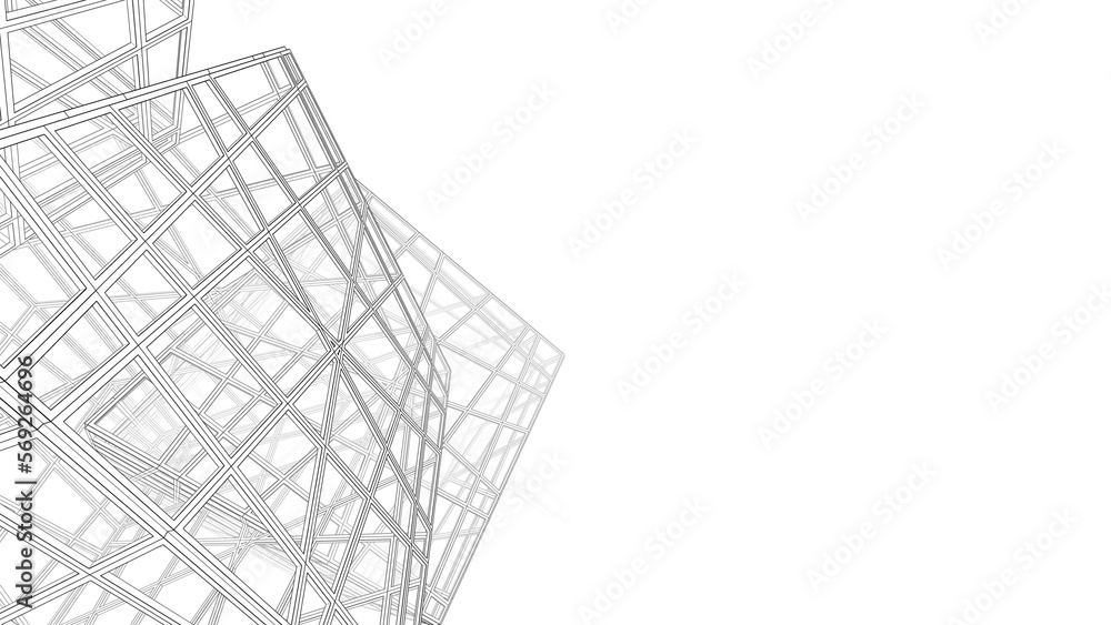 Abstract geometric structure on white background Abstract geometric structure on white background