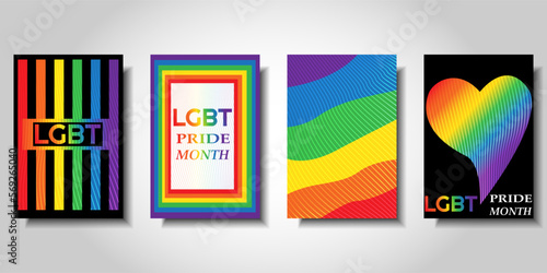 Story Templates. Cover or background for the design of social networks, photos, text, sales and promotions. Decoration in the colors of the rainbow LGBT flag