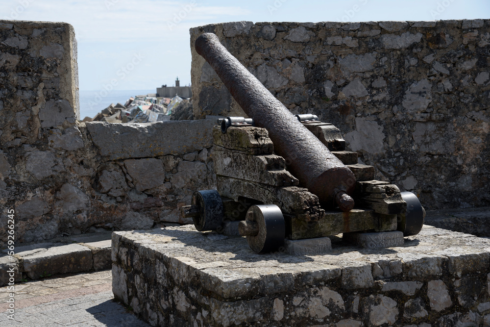 defensive cannon in the wall of llanes