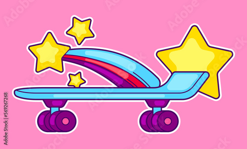 Print with fashion girlish items. Colorful teenage illustration. Creative girls symbols in cartoon style.