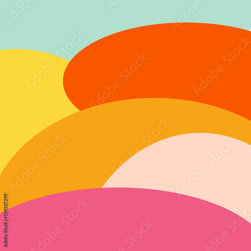 Groovy Background Retro 70s Style. Cute Abstract Vintage Texture Wallpaper. Hippie Wavy Vector Background. Colorful Fun Stripes in Retro 1970s Trendy Banner Design. Psychedelic Graphic Print 1960s.