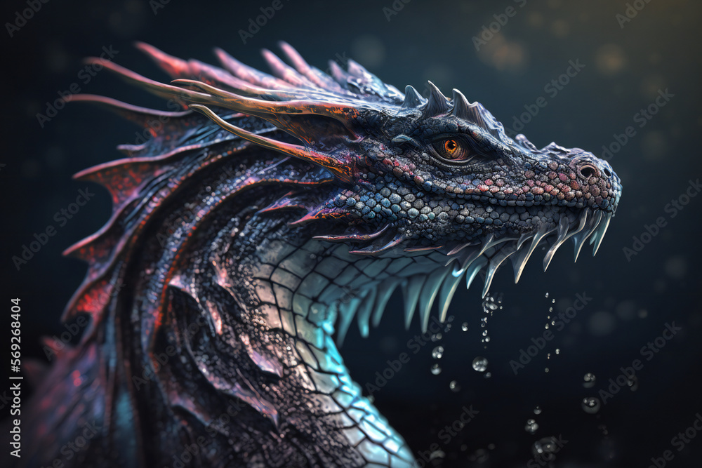Water Dragon Mythology creature fantasy illustration wyvern