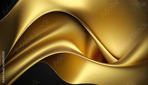  a gold colored background with a wavy design on it's side and a black background with a gold colored wave on it's side. generative ai