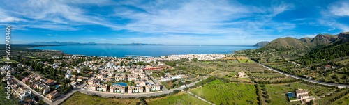 Aerial view  Colonia de Sant Pere near Betlem  Region Arta  Mallorca  Balearic Islands  Spain