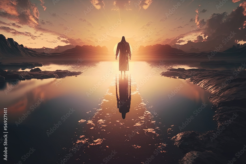 jesus walking on water, jesus on water in 4k, jesus image 4k hd