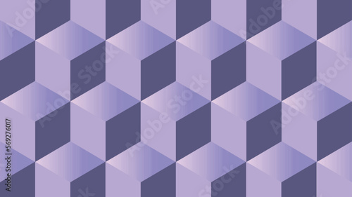 Cube art vector geometric pattern in purple color gradient.