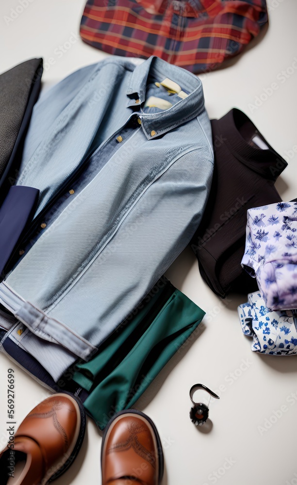 different pieces of clothing on table different pieces of clothing on table