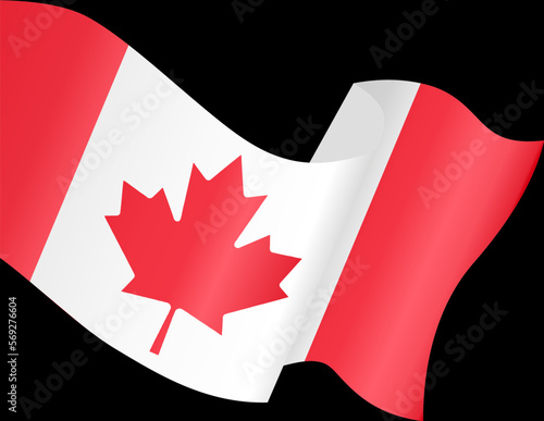 Canada flag wave isolated on png or transparent background