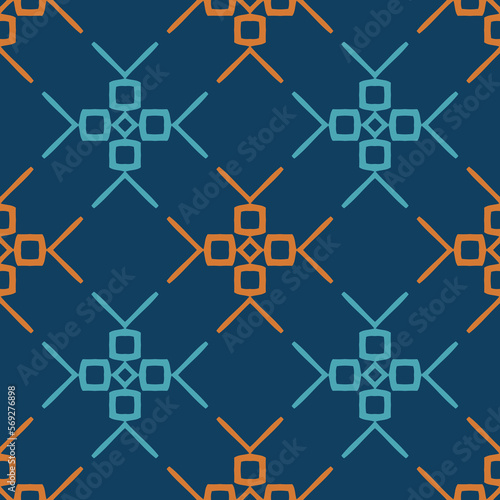 Seamless pattern with geometric ornament.