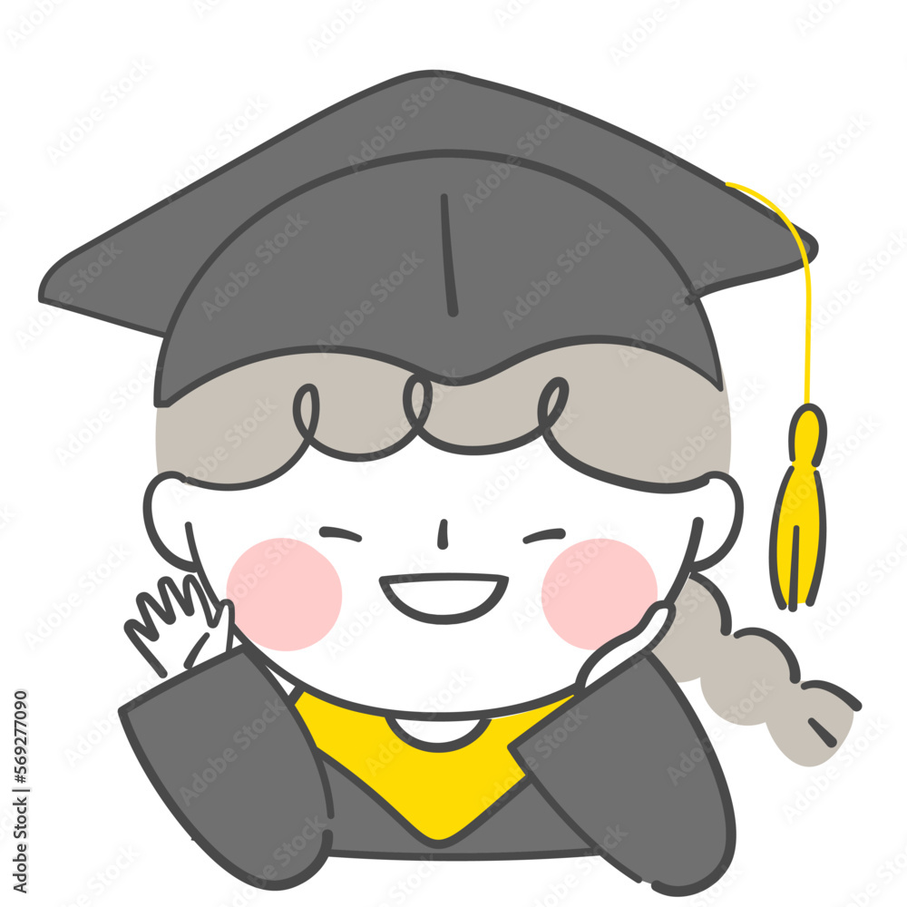 졸업식 졸업 캐릭터 일러스트 Stock Vector | Adobe Stock