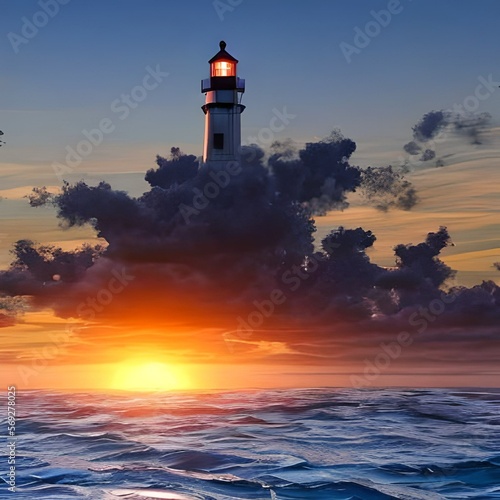 lighthouse at sunset