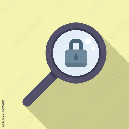 Search password protection icon flat vector. Change screen. Mobile account