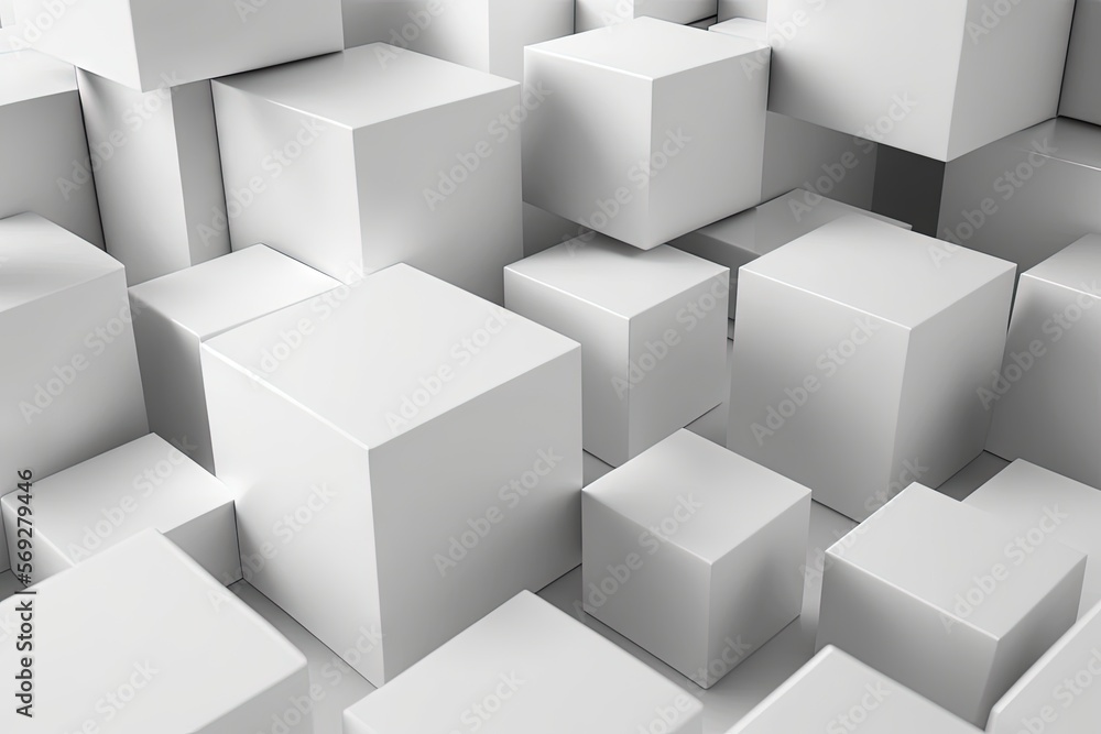 a bunch of white cubes are stacked up in a room with no one in them or one in the room with no one in it. generative ai a bunch of white cubes are stacked up in a room with no one in them or one in the room with no one in it. generative ai