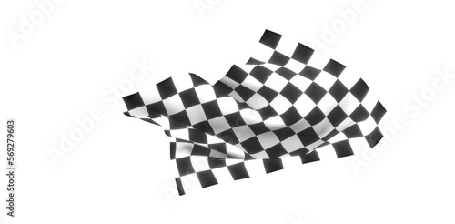 Fototapeta Naklejka Na Ścianę i Meble -  grid abstract background chess checkered flag finish line victory 3d rendering