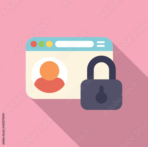 Web password protection icon flat vector. Personal mobile. App change