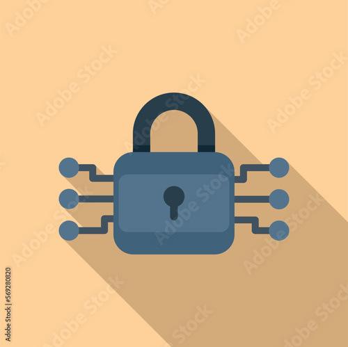 Digital password protection icon flat vector. Personal login. Mobile verification