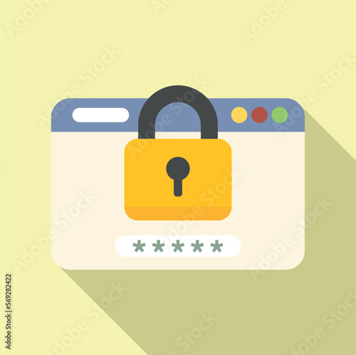 Secured web icon flat vector. Cyber forgot. App screen