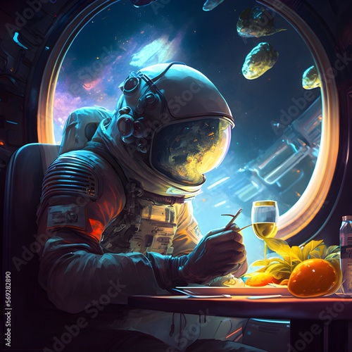 Gastronaut Horizon generated by AI photo