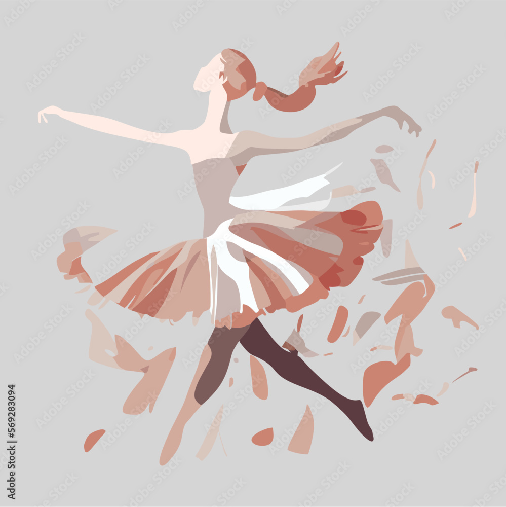 Naklejka premium Ballerina Dancer in beautiful pose. Ballet. vector illustration.