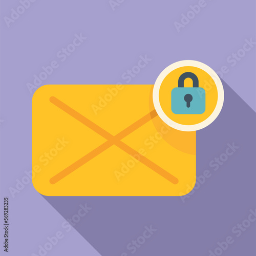 Mail message password protection icon flat vector. Service log. Policy system