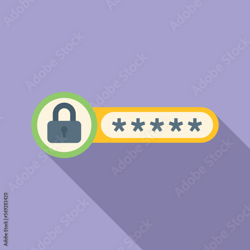 Password protection icon flat vector. Personal mobile. App change