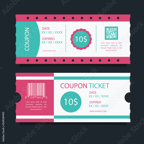 Coupon Ticket vector.