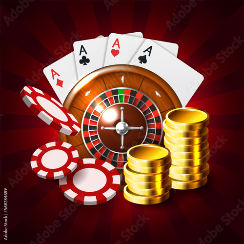 Casino. Casino concept. Background for online casino advertising. Vector illustration.