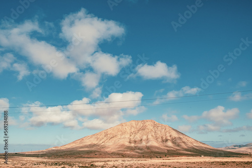 Desert landscape in the Tindaya area, on the Canary Island of Fuerteventura.