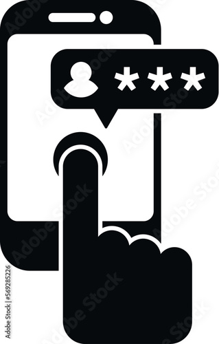 Phone password protection icon simple vector. Personal login. Laptop screen