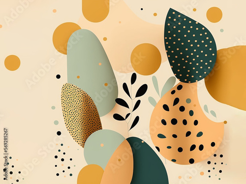 Obraz na płótnie AI generated: minimal abstract organic shapes pattern w salonie