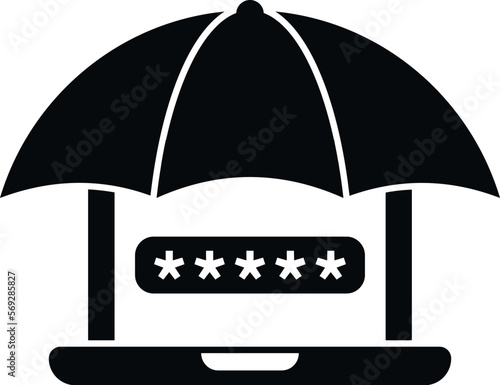Laptop password protection icon simple vector. Personal login. Mobile account