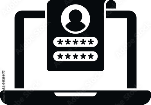Login password protection icon simple vector. Screen account. Mobile account