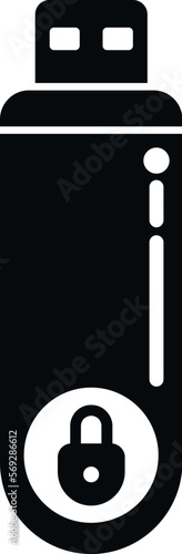Usb password protection icon simple vector. Personal login. Laptop app