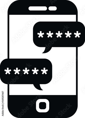 Chat password protection icon simple vector. Personal account. System policy