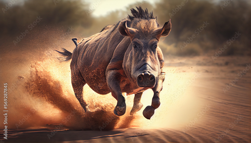 Fototapeta premium wildlife portrait in africa generated by AI