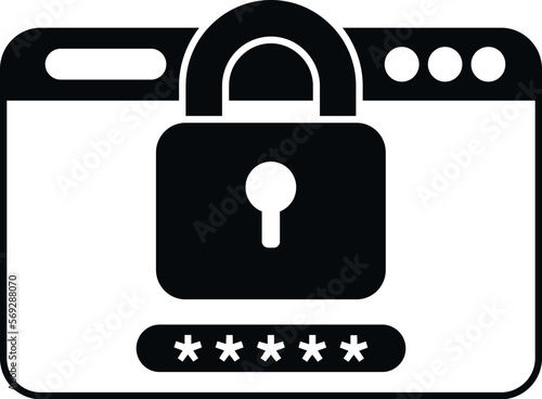 Secured web icon simple vector. Cyber forgot. App screen