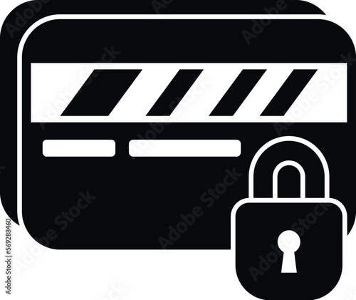 Credit card password protection icon simple vector. Mobile login. Cyber app