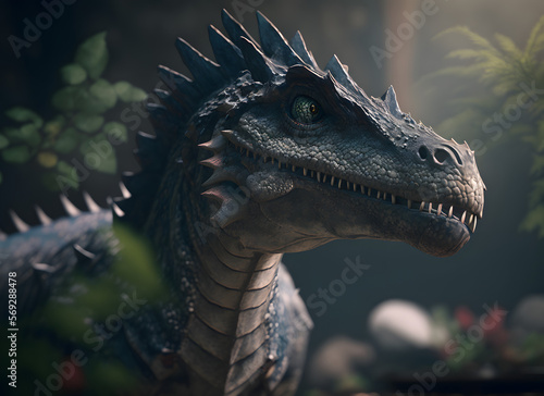 portrait of dinosaur © LUPACO PNG