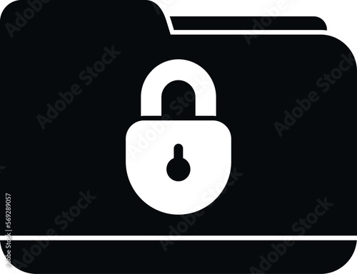 Folder service icon simple vector. Password protection. App laptop
