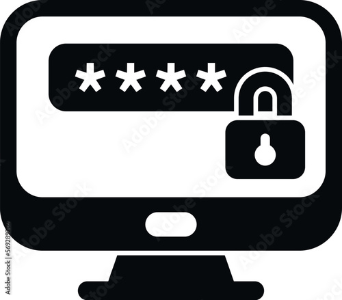 Identity monitor area icon simple vector. Personal mobile. Register log
