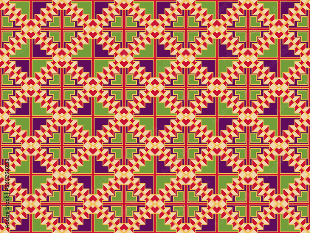 Seamless pattern design with traditional Palestinian embroidery motif. Beautiful Persian knitted embroidery.geometric ethnic oriental seamless pattern traditional on cream background.Aztec 