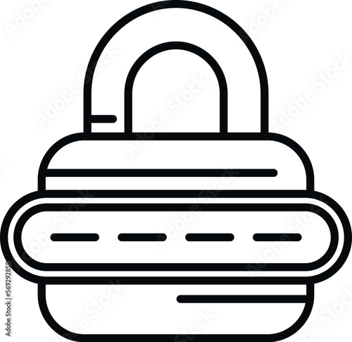 Padlock login icon outline vector. Personal account. Screen app